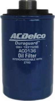 ACDelco AC0136 - Öljynsuodatin inparts.fi