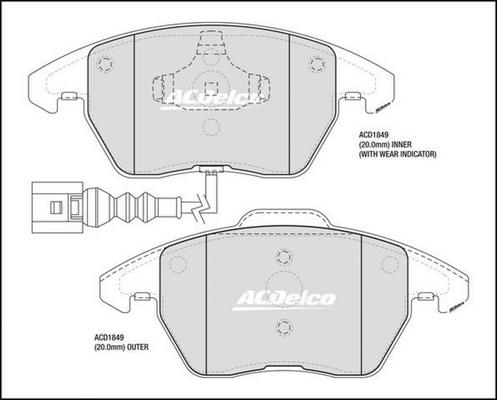 ACDelco ACD1849 - Jarrupala, levyjarru inparts.fi