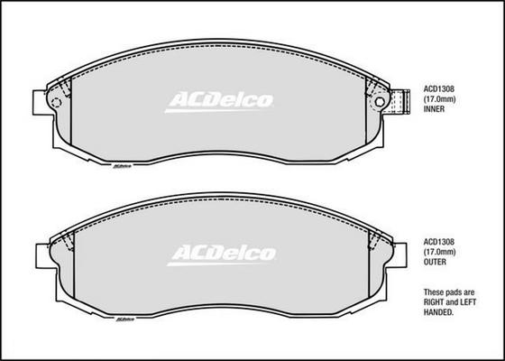 ACDelco ACD1308 - Jarrupala, levyjarru inparts.fi