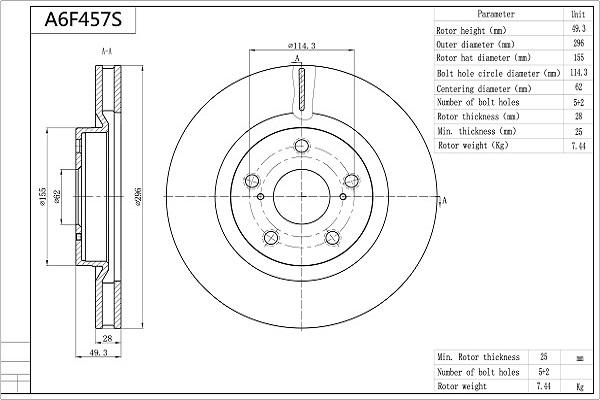 Aisin A6F457S - Jarrulevy inparts.fi