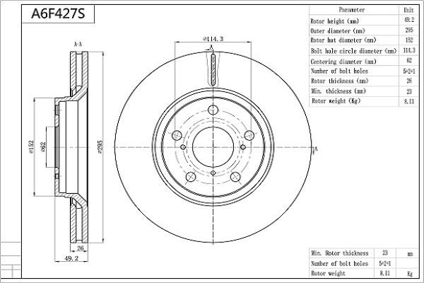 AISIN A6F427S - Jarrulevy inparts.fi