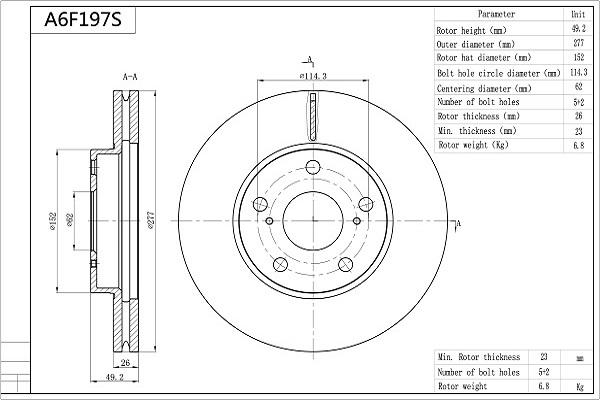 Aisin A6F197S - Jarrulevy inparts.fi