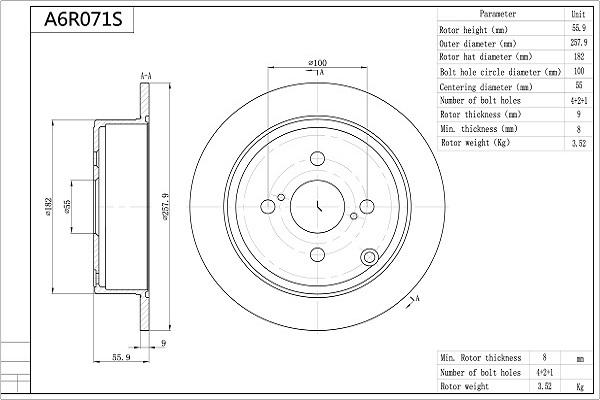 Aisin A6R071S - Jarrulevy inparts.fi