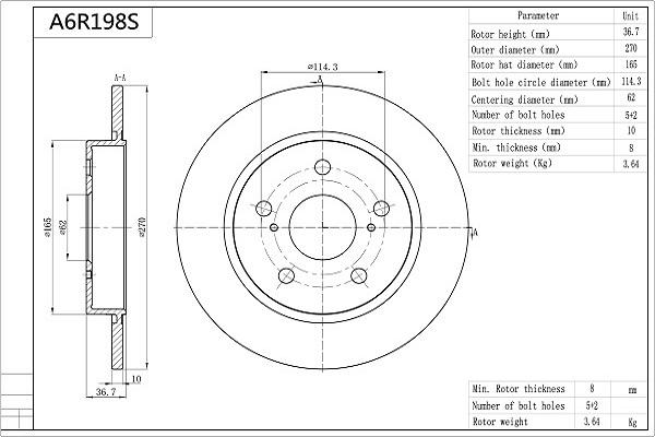 Aisin A6R198S - Jarrulevy inparts.fi