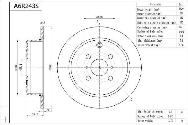 Aisin A6R243S - Jarrulevy inparts.fi