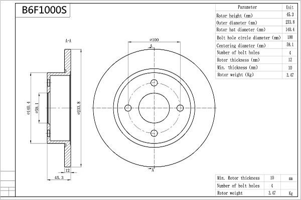 Aisin B6F1000S - Jarrulevy inparts.fi