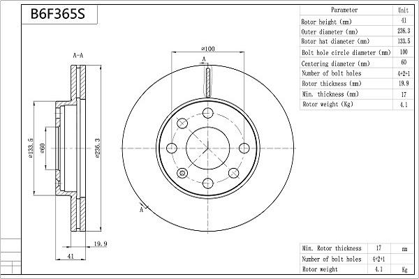 Aisin B6F365S - Jarrulevy inparts.fi