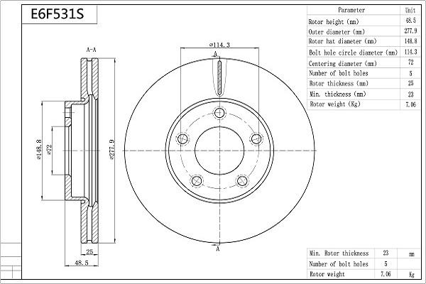 Aisin E6F531S - Jarrulevy inparts.fi