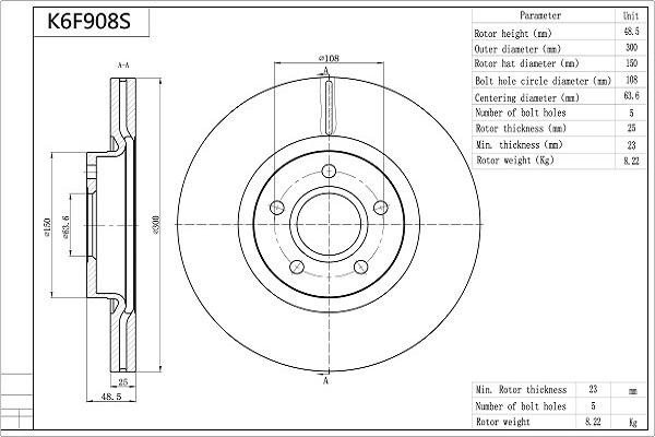 Aisin K6F908S - Jarrulevy inparts.fi