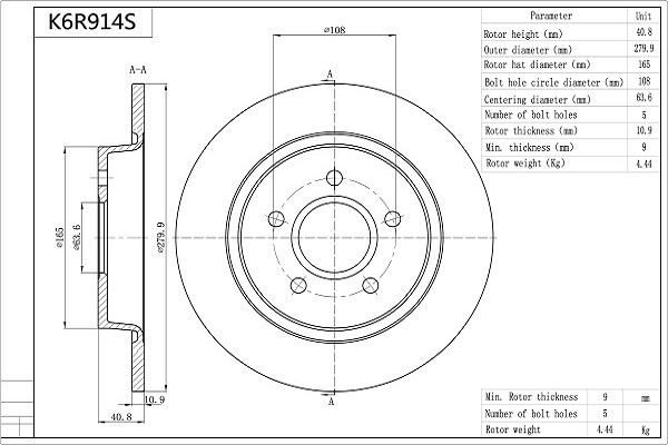 Aisin K6R914S - Jarrulevy inparts.fi