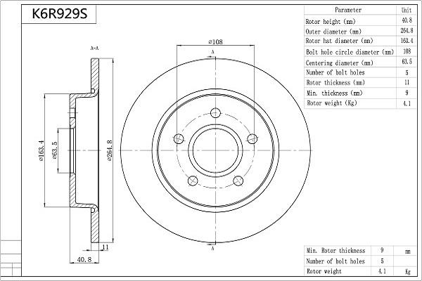 Aisin K6R929S - Jarrulevy inparts.fi