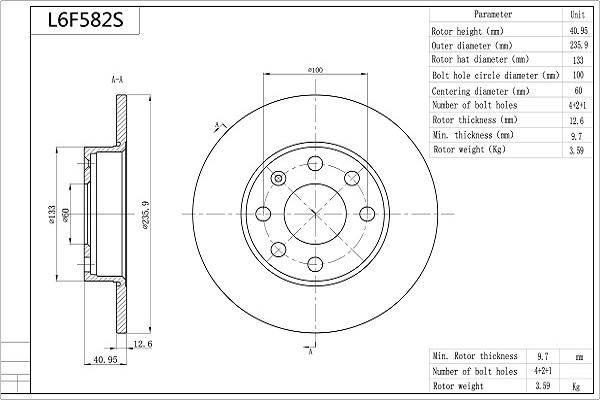 Aisin L6F582S - Jarrulevy inparts.fi