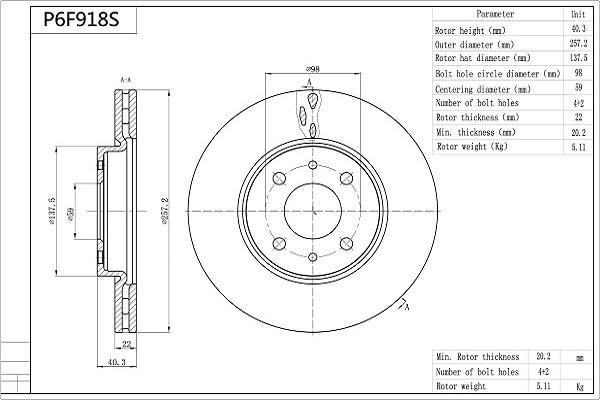 Aisin P6F918S - Jarrulevy inparts.fi