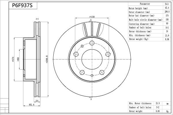 Aisin P6F937S - Jarrulevy inparts.fi