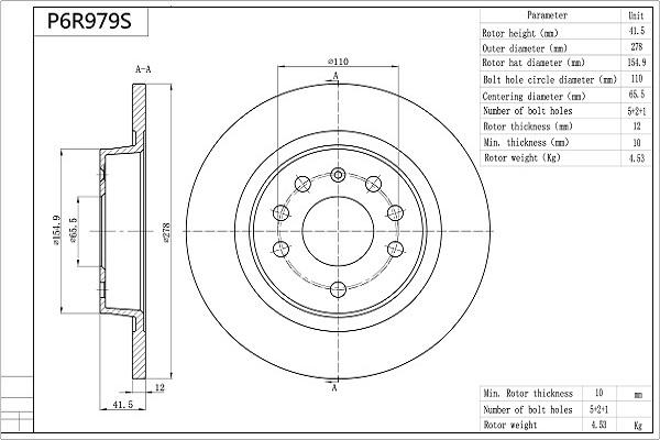 Aisin P6R979S - Jarrulevy inparts.fi