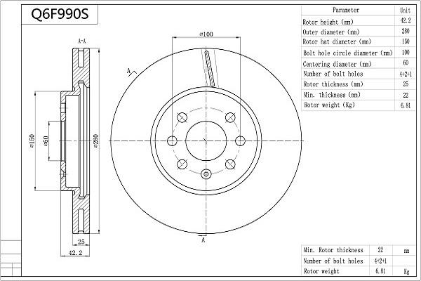 Aisin Q6F990S - Jarrulevy inparts.fi