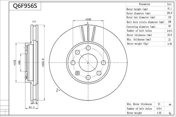 AISIN Q6F956S - Jarrulevy inparts.fi