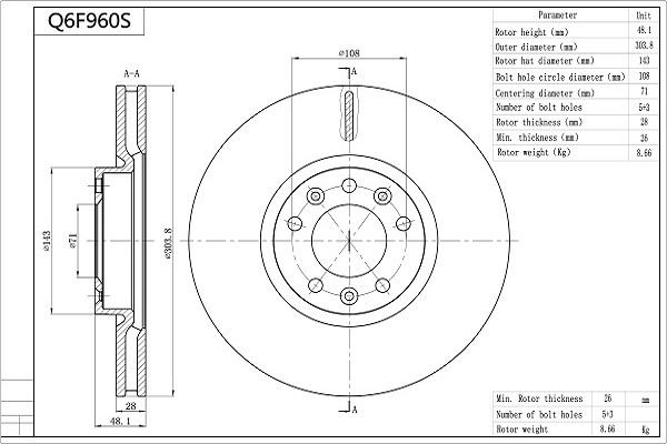 Aisin Q6F960S - Jarrulevy inparts.fi