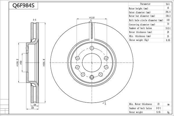 Aisin Q6F984S - Jarrulevy inparts.fi