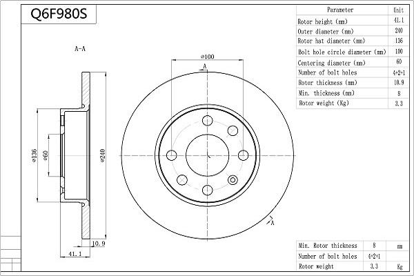 Aisin Q6F980S - Jarrulevy inparts.fi