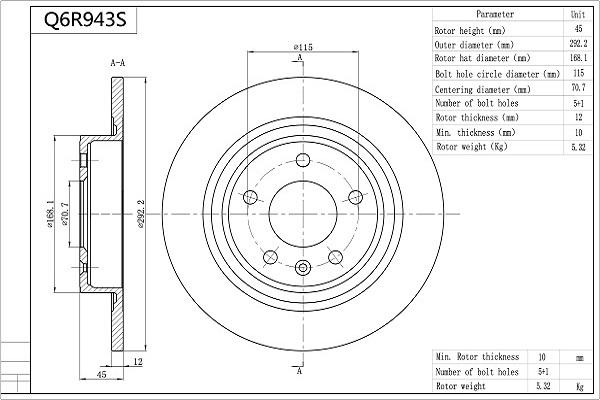 AISIN Q6R943S - Jarrulevy inparts.fi