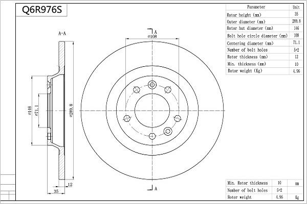 Aisin Q6R976S - Jarrulevy inparts.fi