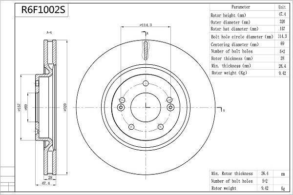 Aisin R6F1002S - Jarrulevy inparts.fi