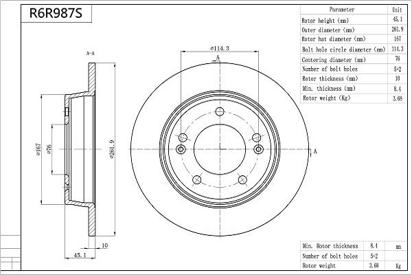 Aisin R6R987S - Jarrulevy inparts.fi