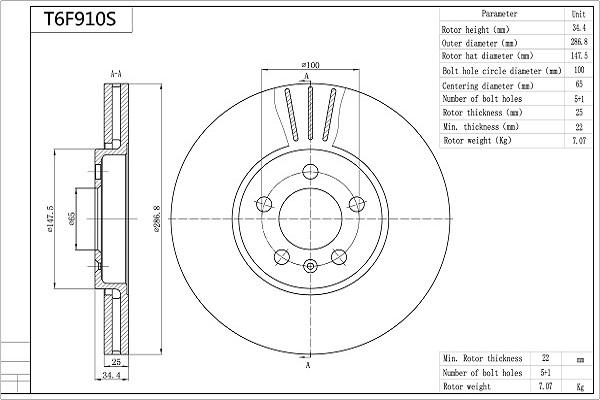 Aisin T6F910S - Jarrulevy inparts.fi