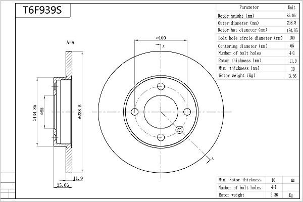 AISIN T6F939S - Jarrulevy inparts.fi