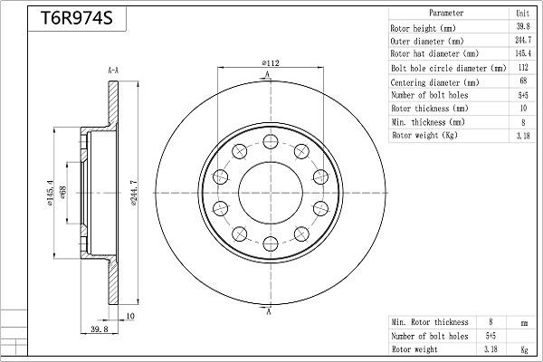 Aisin T6R974S - Jarrulevy inparts.fi