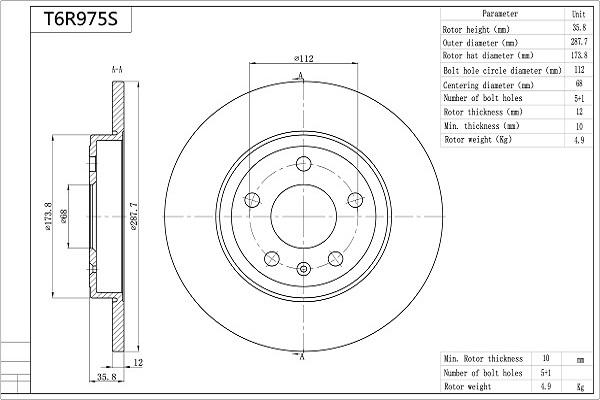 Aisin T6R975S - Jarrulevy inparts.fi