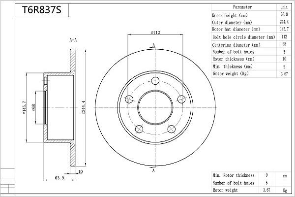 AISIN T6R837S - Jarrulevy inparts.fi