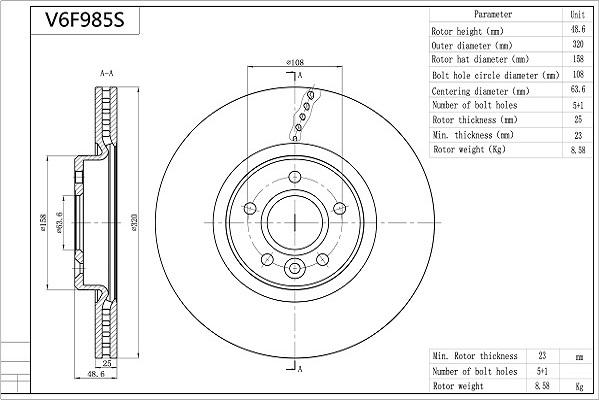 Aisin V6F985S - Jarrulevy inparts.fi