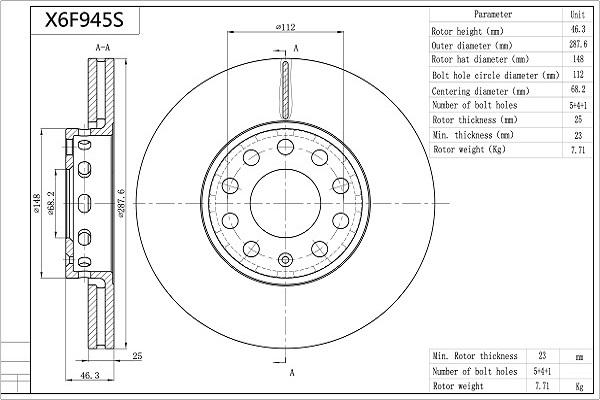 Aisin X6F945S - Jarrulevy inparts.fi