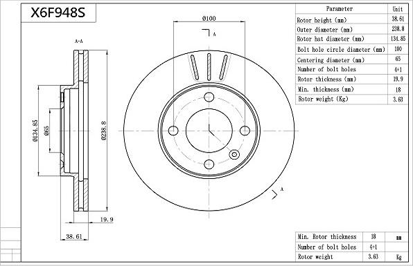 AISIN X6F948S - Jarrulevy inparts.fi