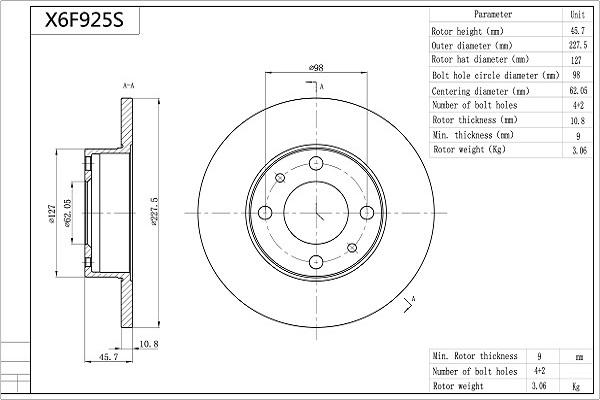 Aisin X6F925S - Jarrulevy inparts.fi