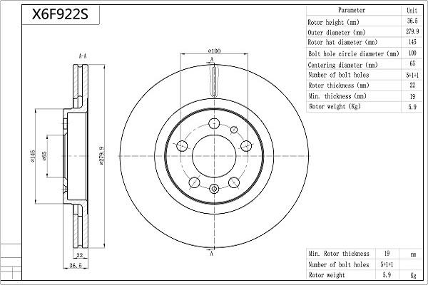 Aisin X6F922S - Jarrulevy inparts.fi