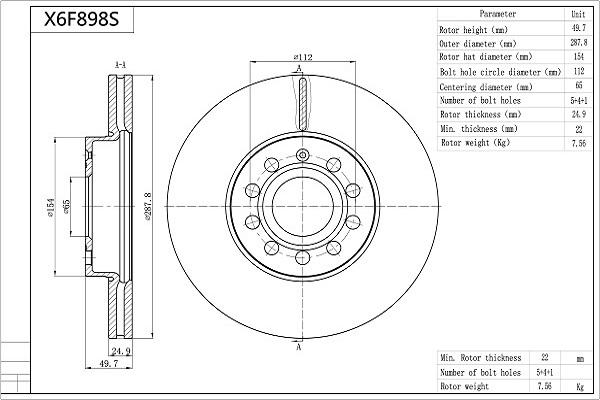 AISIN X6F898S - Jarrulevy inparts.fi