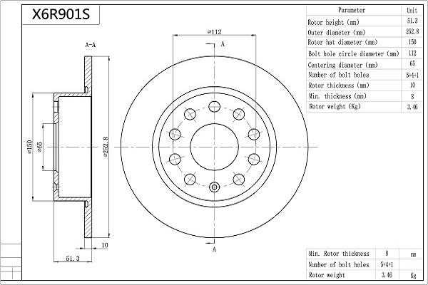 Aisin X6R901S - Jarrulevy inparts.fi