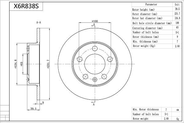 Aisin X6R838S - Jarrulevy inparts.fi