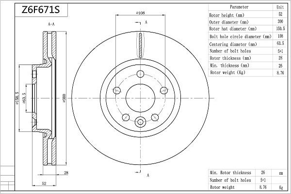 Aisin Z6F671S - Jarrulevy inparts.fi