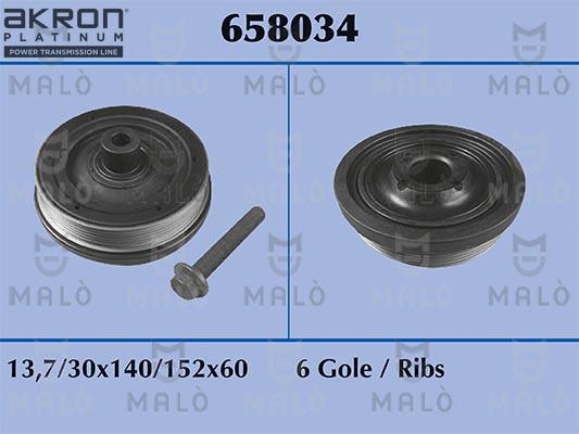 AKRON-MALÒ 658034 - Hihnapyörä, kampiakseli inparts.fi