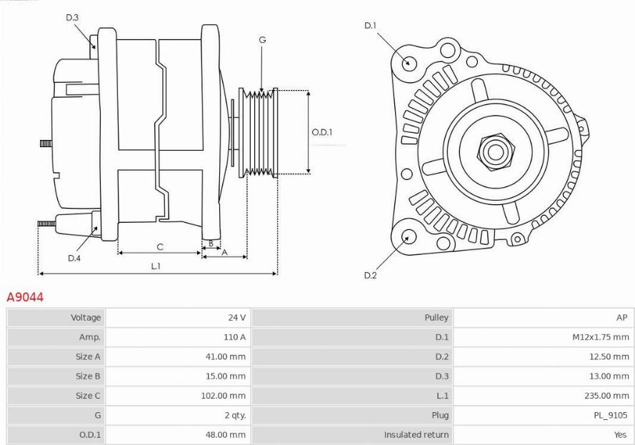 AS-PL A9044 - Laturi inparts.fi