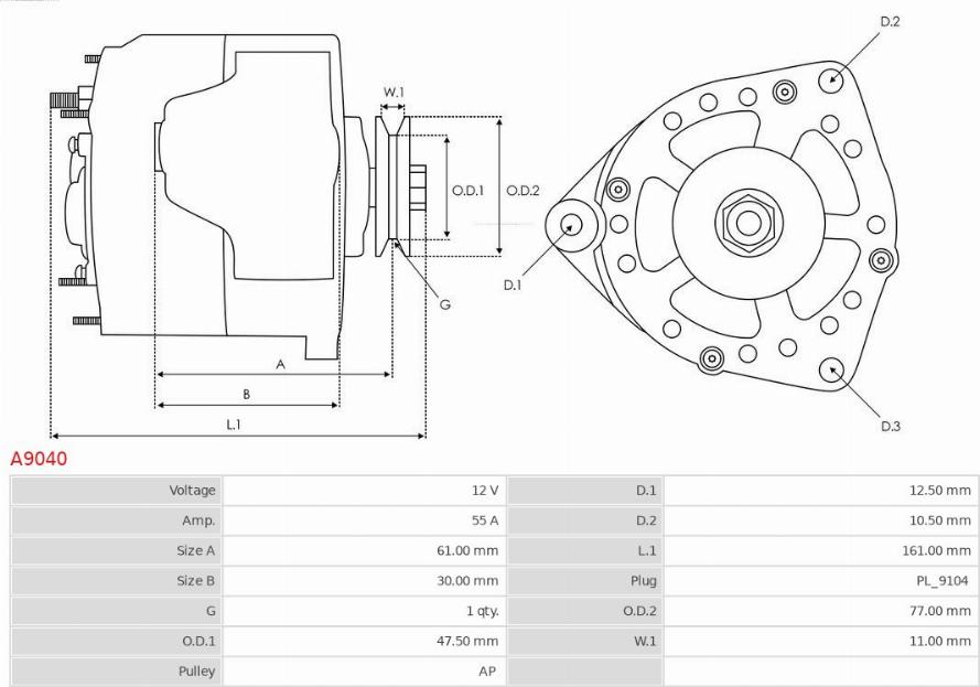 AS-PL A9040 - Laturi inparts.fi