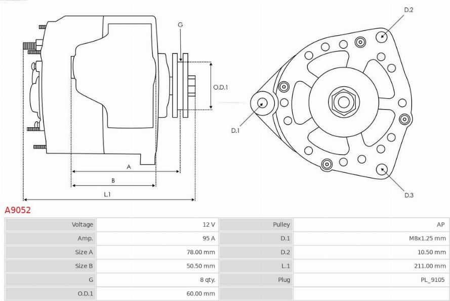 AS-PL A9052 - Laturi inparts.fi