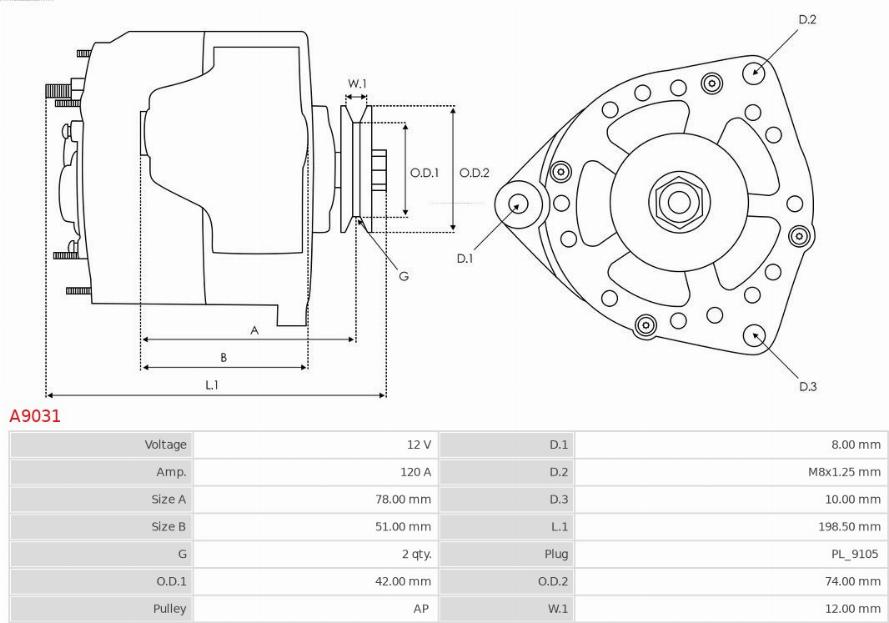 AS-PL A9031 - Laturi inparts.fi