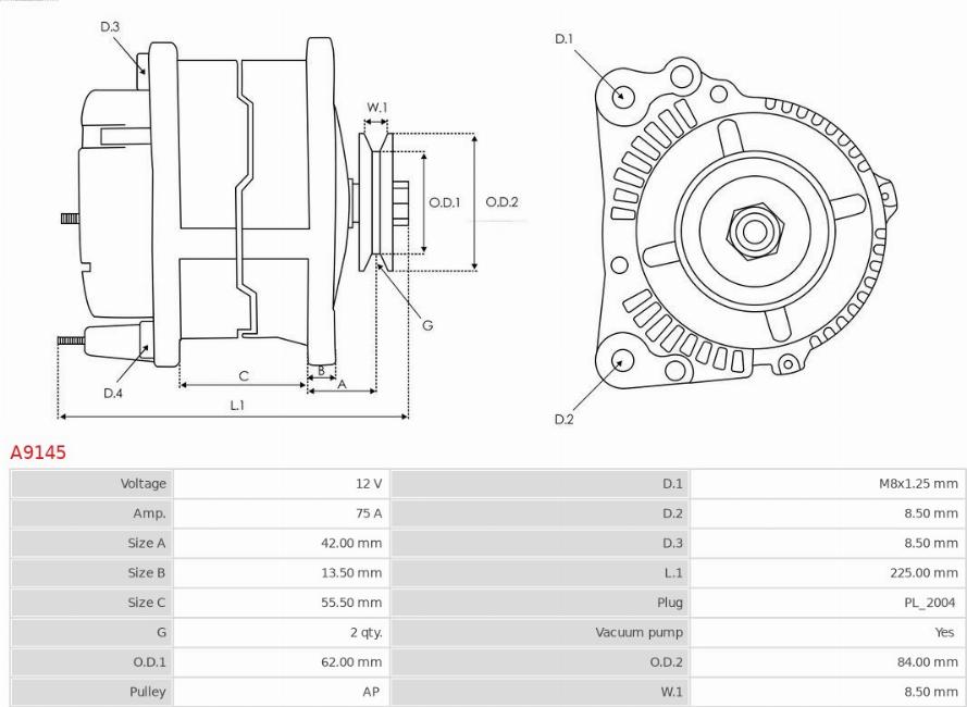 AS-PL A9145 - Laturi inparts.fi