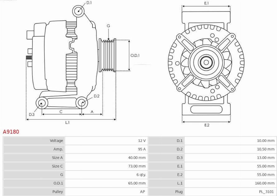 AS-PL A9180 - Laturi inparts.fi