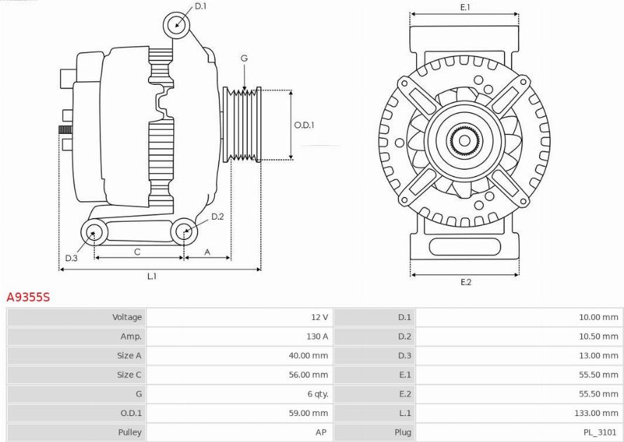 AS-PL A9355S - Laturi inparts.fi